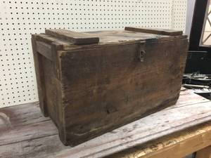 lot 113 image: Antique Wooden ShippingStorage Box