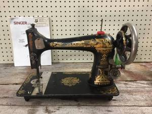 lot 119 image: Antique Singer Model 27 Sphinx Sewing Machine Head