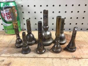 lot 133 image: 8 Vintage Brass Instrument Mouthpieces