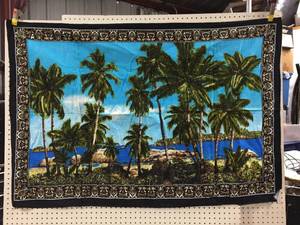 lot 162 image: Vintage Tropical Scene Tapestry