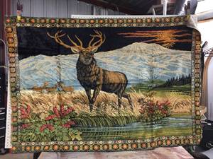 lot 168 image: Vintage Large Elk Tapestry