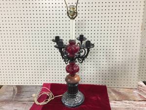 lot 195 image: Vintage Gothic Electric-Candle Lamp