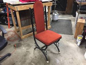 lot 196 image: Vintage Gothic Style Wrought Iron Chair