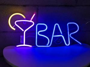 AMEVRGTHS Bar Neon Type Sign, 8 LED Lighting Modes wRemote Control