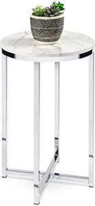Best Choice Products 16 Round Side Table wFaux Top, White