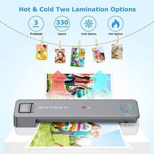 BONSEN 9 A4 Hot Cold Laminator, 4-in-1 Thermal Laminator wPaper Trimmer
