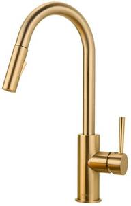 FORIOUS Gold Kitchen Faucet with Pull Down Sprayer, Champagne Bronze