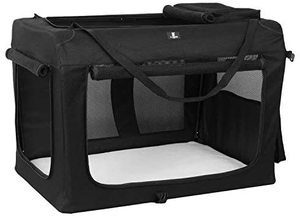 X-ZONE PET 3-Door Folding Soft Dog Crate, Black