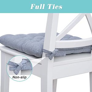 Set of 4 RECYCO Chair Cushions for Dining Chairs, 15.7 Square, Grey