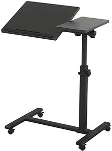 TigerDad Overbed Mobile Table Laptop Desk, Black
