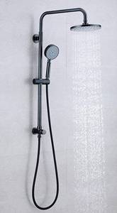 Duttao DS-8599-MT Drill-free Contemporary Slide Bar with 8 Shower Head & Trim Kit, Matte Black