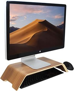 HumanCentric Wood Monitor Stand and Computer Riser for Desk, Black Walnut