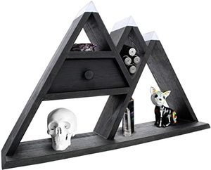 Rustic Curiosities Large Mountain Triangular Shelf, Black