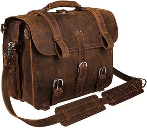Augus Quality Mens Leather Messenger Laptop Bag