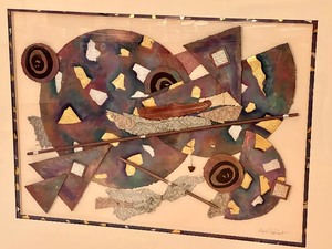 lot 10 image: Large Framed Mixed Media Art Piece