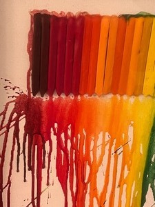 lot 11 image: Fun Crayon Melting Art Piece