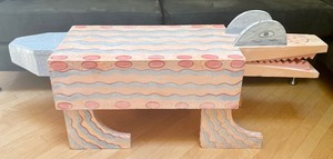 lot 68 image: Contemporary Wooden Painted Alligator Accent Table