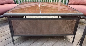 lot 66 image: Pretty Patio Table and 4 Chairs with Cushions