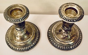 lot 78 image: Sterling Silver Weighted Candle Holders