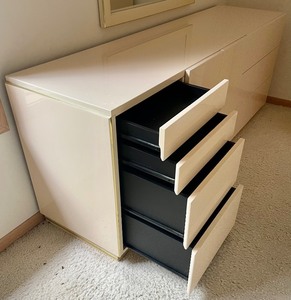 lot 73 image: Contemporary Beige Dresser and Matching Mirror