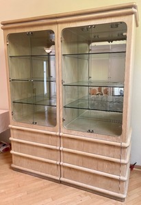 lot 129 image: Century Hutch Display Cabinet with Ample Shelves and Drawers
