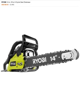 RYOBI 14 in. 37cc 2-Cycle Gas Chainsaw. See Pictures