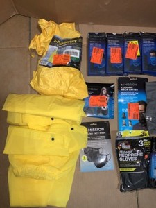 Various Brands & Kinds of Neck Gaiters, Cooling Towels, Rain Coats & Other Kinds of Face Masks. See Pictures