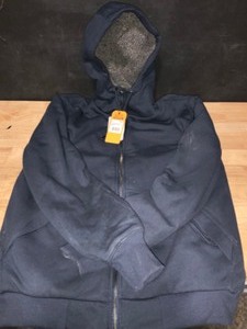 Carhartt Mens Small New Navy CottonPolyester Rain Defender Rockland Sherpa-Lined Hooded Sweatshirt. See Pictures