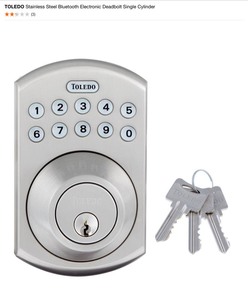 (2) TOLEDO Stainless Steel Bluetooth Electronic Deadbolt Single Cylinder. See Pictures