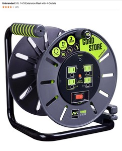 Unbranded 3 ft. 143 Extension Reel with 4-Outlets, Rope Light, 50 ft. Extension Cords & LED Motion Sensor Sconces. See Pictures