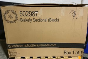 Leisure Made Blakely Black 5-Piece Aluminum Outdoor Sectional with Tan Cushions. See Pictures
