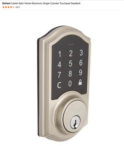 Defiant Touchpad with Lever Handle with Electronic Deadbolt & Defiant Electronic Touchpad Deadbolts. See Pictures