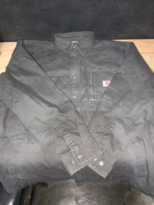 Carhartt Mens Large Peat CottonSpandex Rugged Flex Rigby Shirt Jacket. See Pictures