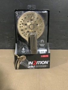 Delta In2ition 5-Spray 6.06 in. Wall Mount Dual Shower Heads with H2Okinetic Technology in Champagne Bronze. See Pictures