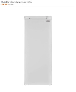 Magic Chef 5.8 cu. ft. Upright Freezer in White. See Pictures