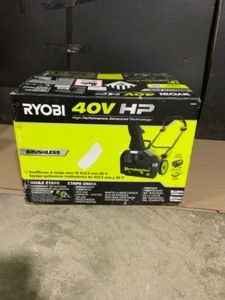 RYOBI 40V HP Brushless 18 in. Single-Stage Cordless Electric Snow Blower with 6.0 Ah Battery and Charger. See Pictures