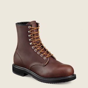 lot 5 image: Red Wing Mens 8.5 2233 Electrical Hazard Steel Toe 8-Inch pair of boots