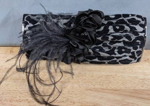 lot 53 image: Mary Frances Aria BlackGray Leopard Clutch - Q