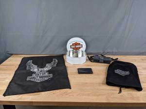 lot 56 image: Harley Davidson Lot Purse, Wallet, Tin, and More - Q