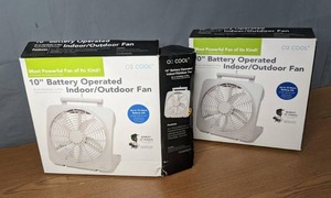 lot 181 image: Set of Two O2 Cool 10 Battery Operated IndoorOutdoor Fans - Z