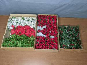 lot 96 image: Large Assortment of Holiday Berry and Artificial Flower Picks - Z