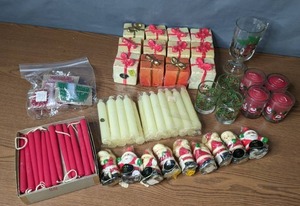 lot 155 image: Large Lot of Candles Candlesticks, Christmas Themed, Votive Holders and More - Z