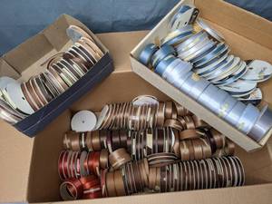 lot 123 image: Large Assortment of Brown and Blue Ribbons - Z