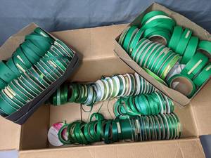 lot 124 image: Large Assortment of Green Ribbons - Z