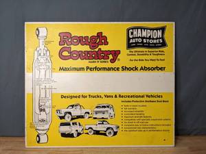 lot 145 image: Vintage Rough Country Shock Absorber Advertisement Sign - Z