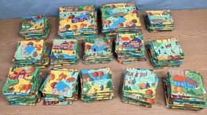 lot 237 image: Stacks of Fall Farm Themed Hand-Sewn Fabric Coasters, Trivets and More - Z
