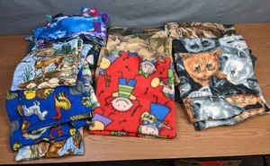 lot 241 image: Hand-Sewn Pillowcases in Variety of PrintsSizes, Ready to be Finished - Z