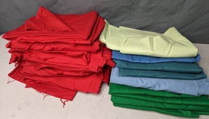 lot 257 image: Assortment of Solid Colored Fabric Red, Blue, Green, & More - Z