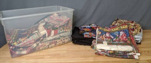 lot 254 image: Assortment of Patterned Fabric Christmas, Halloween, Angles, & More - Z