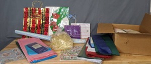 lot 270 image: Large Assortment of Ribbon, Gift Bags, Tissue Paper, Ribbon, & More - Z